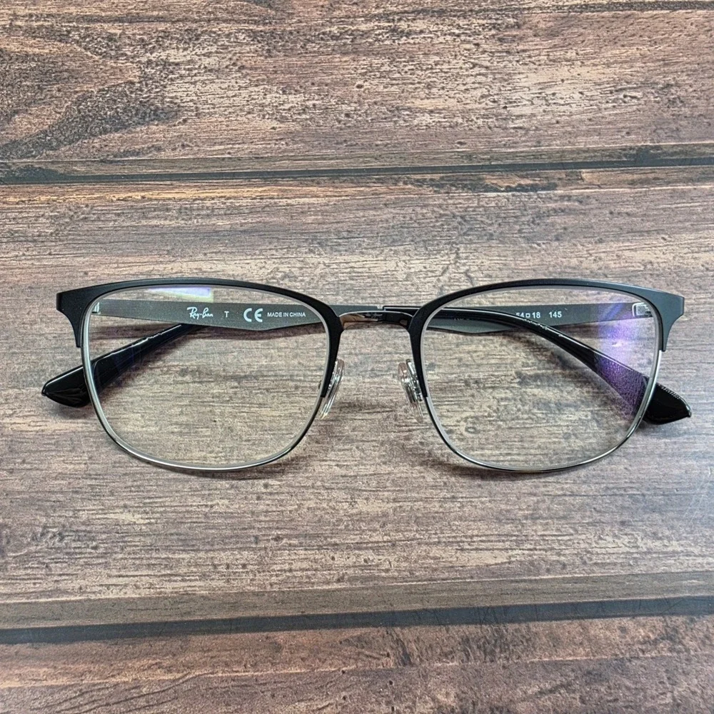Ray-Ban RB 6421 2997 Matte Black Silver Square Eyeglasses 54-18-145 FRAMES ONLY